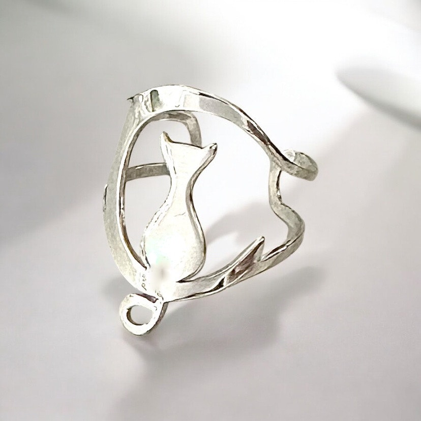 Sigge katt - Kattring i silver