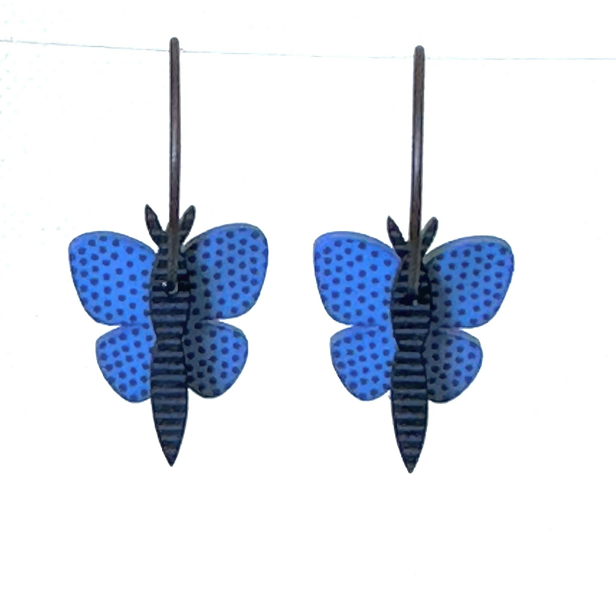 Blue butterflies - Örhängen i plexi