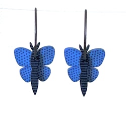 Blue butterflies - Örhängen i plexi