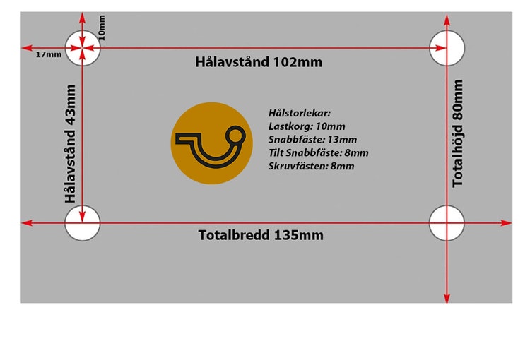 EUROHUNT förzinkad lastkorg 89x58x20cm utan fäste