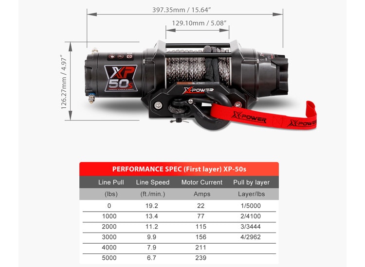 X-Power vinsch XP-50S 5000LBS el vinsch 12V Syntet