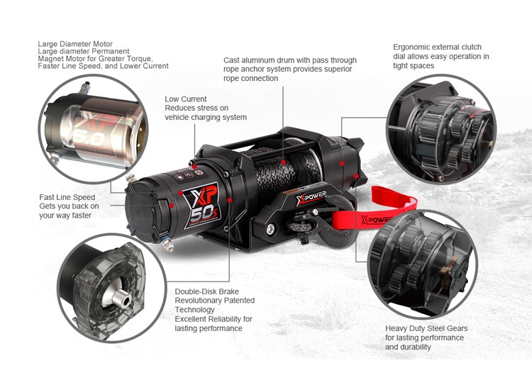 X-Power vinsch XP-50S 5000LBS el vinsch 12V Syntet