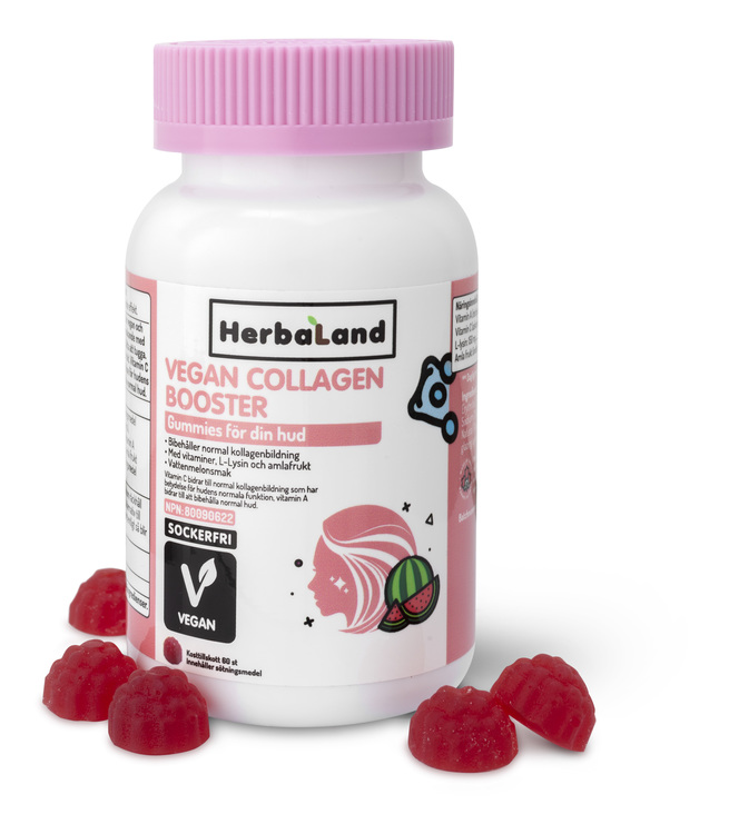 Herbaland Vegan Collagen Booster gummies, 60 st, utgdatum 221031