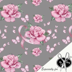 PINK RIBBON GREY 1M