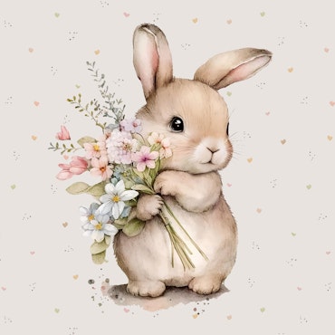 PANEL FLOWER BUNNY FT