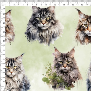 MAINECOON FACES GREEN