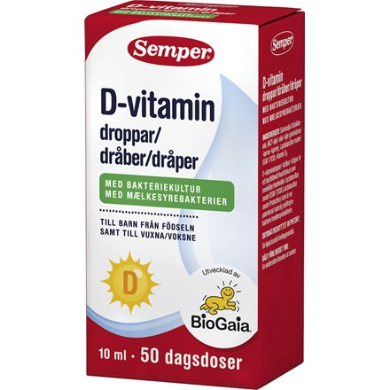 Semper vitamin D, drops, for babies and kids, Lactobacillus reuteri - 10 ml