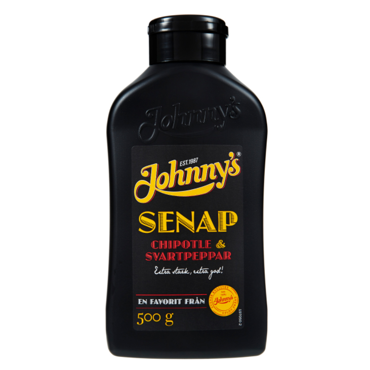 Johnny's Senap Chipotle & Black Pepper Mustard 500 grams
