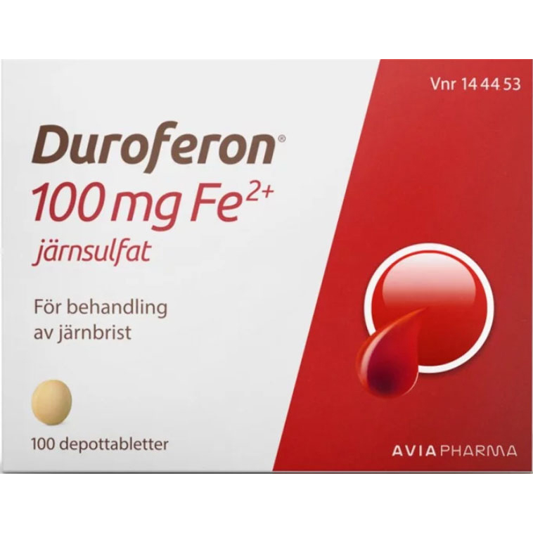 Duroferon 100 mg Fe²+ iron tablets - 100 tablets.