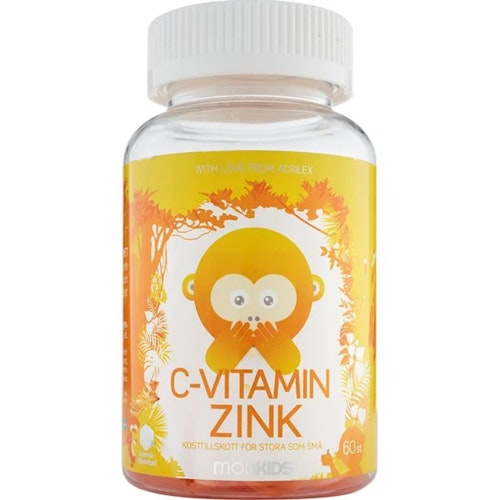 Monkids Vitamin C & Zinc - 60 chewable tablets