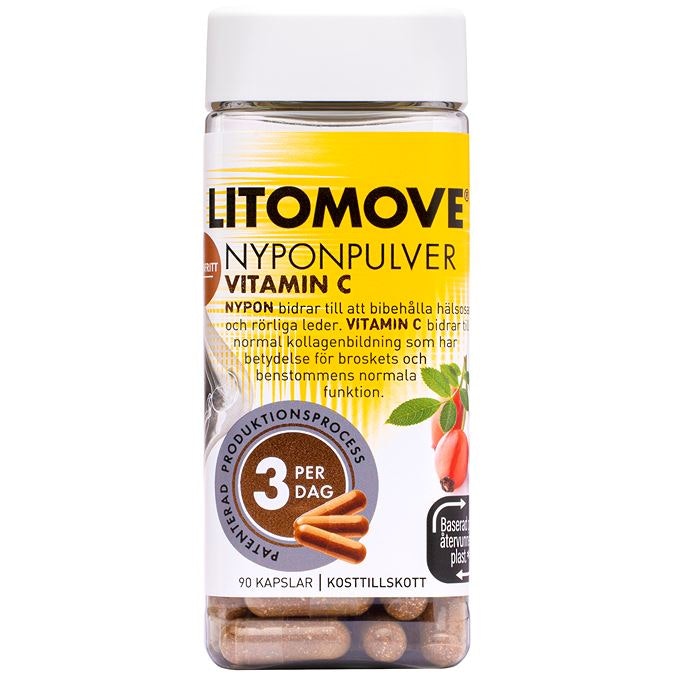 Polvo de rosa mosqueta Litomove Vitamina C - 90 cápsulas