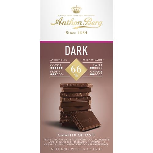 Anthon Berg Chocolate Dark 66% - 80 grams