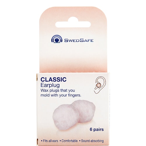 SwedSafe Classic wax, Moldable earplug - 6 pcs