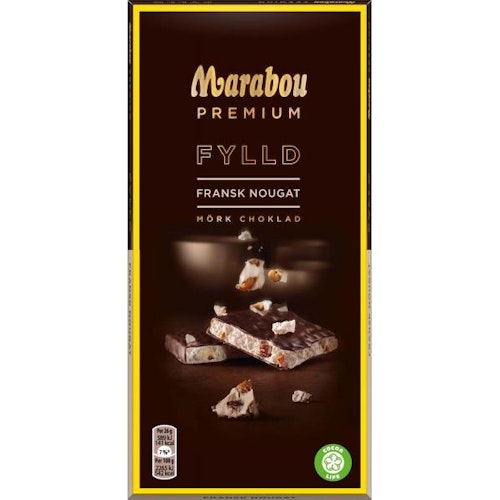 Marabou Premium Filled French Nougat Dark Chocolate - 100 grams