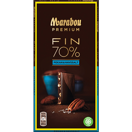 Marabou FIN Pecan and seasalt 70% cocoa - 100 grams