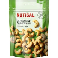 Nutisal Dry Roasted Cashews Sourcream & Onion - 140 grams
