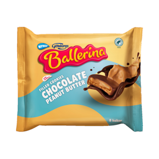 Göteborgs Kex Ballerina Filled Cookies Chocolate Peanut Butter - 128 grams