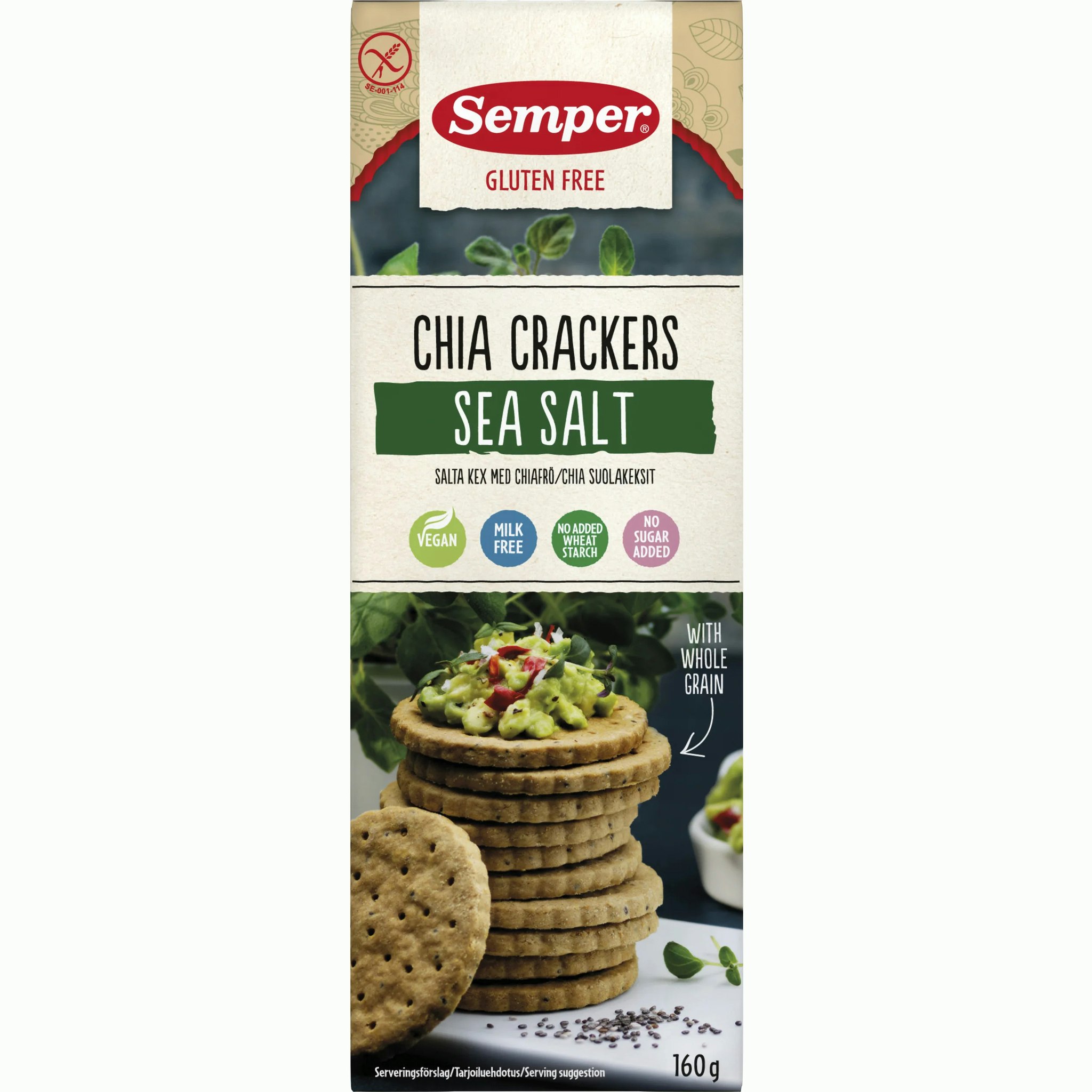 Galletas de Chia Semper con Sal Marina - 160 gramos