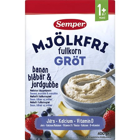 Semper Milk Free Oatmeal Banana Blueberry & Strawberry - 400 grams