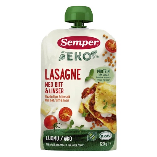Semper Lasagna With Beef & Lentils - 120 grams