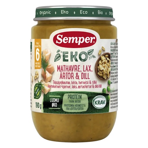 Semper Organic Oats, Salmon, Peas & Dill - 190 grams