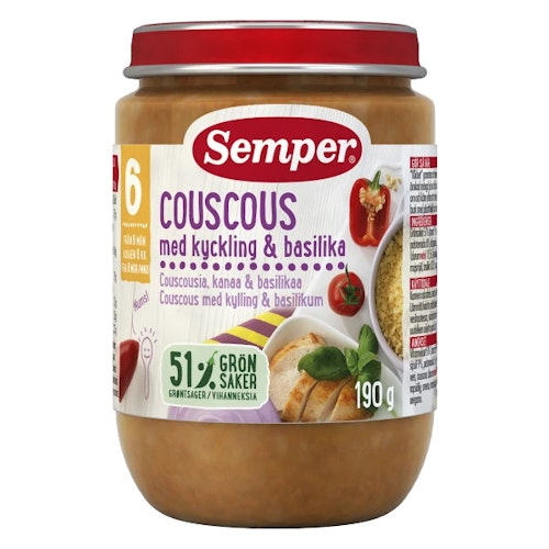 Semper Couscous With Chicken & Basil - 190 grams