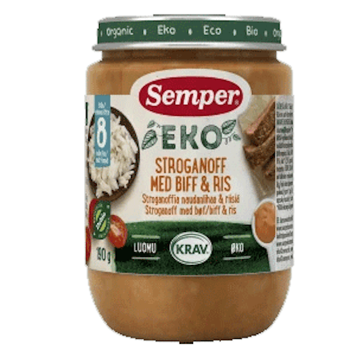 Semper Organic Stroganoff With Beef & Rice - 190 grams