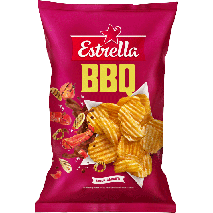 Estrella Potato Chips, BBQ - 275 grams - Scandinavian Online Store