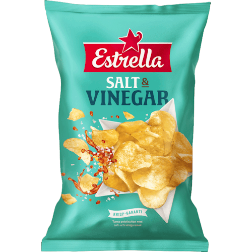 Estrella Potato Chips, Salt & Vinegar - 275 grams