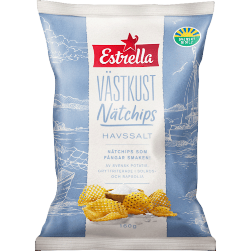 Estrella West Coast Chips, Sea Salt - 160 grams