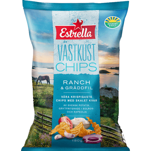Estrella West Coast Chips, Ranch & Sourcream - 180 grams