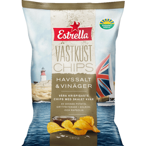 Estrella West Coast Chips, Sea Salt & Vinegar - 180 grams