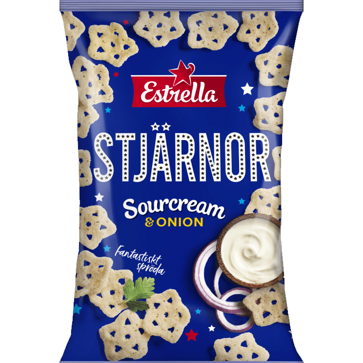Estrella Stars, Sourcream & Onion - 85 grams