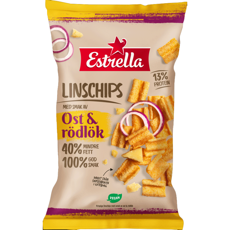 Estrella Lentil Chips, Cheese & Red Onion - 110 grams