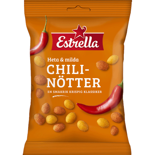 Estrella Chili Nuts, Hot & Mild - 150 grams