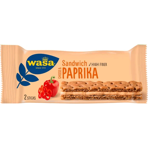 Wasa Sandwich, Cheese & Paprika - 37 grams