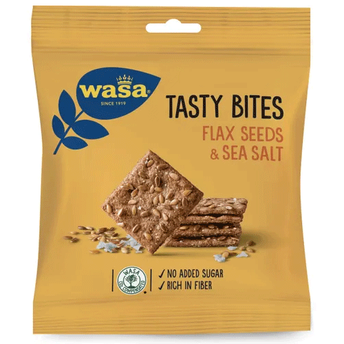 Wasa Tasty Bites, Flax Seeds & Sea Salt - 50 grams