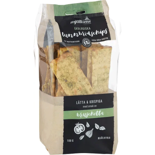 Mjällom Organic Flatbread Crisps, Bruschetta - 100 grams