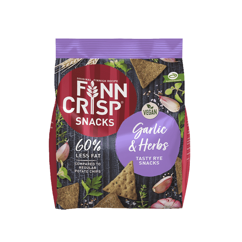 Finn Crisp Snacks, Garlic & Herbs - 150 grams