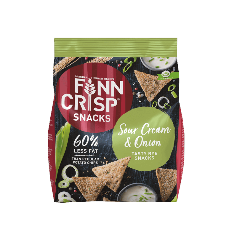 Finn Crisp Snacks, Sourcream & Onion - 150 grams