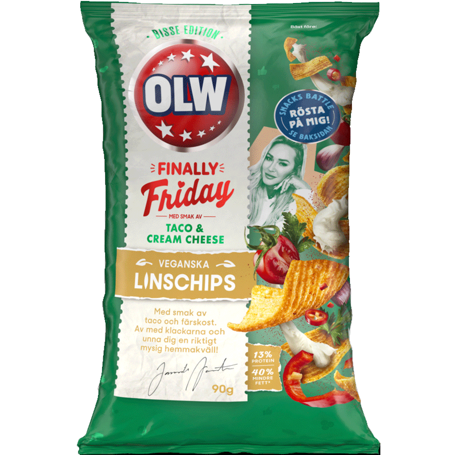 OLW Lentil Chips Taco & Cream Cheese - 90 grams