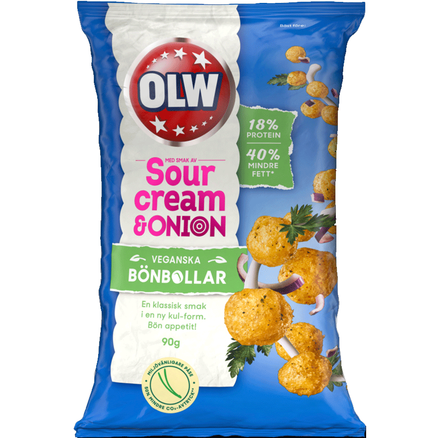 OLW Bean Balls Sourcream & Onion - 90 grams