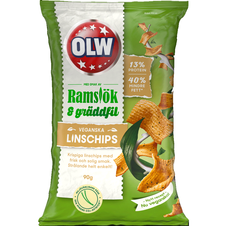 OLW Lentil Chips Wild Garlic & Sourcream - 90 grams