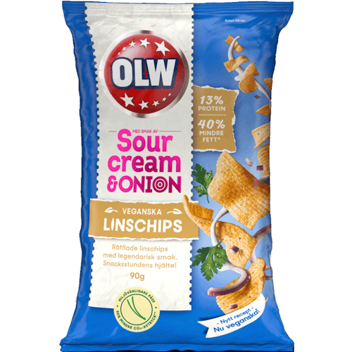 OLW Lentil Chips Sourcream & Onion - 90 grams