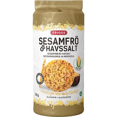Friggs Corn Crackers, Sesame Seeds & Sea Salt - 130 grams