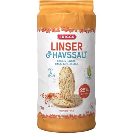 Friggs Corn Crackers, Lentils & Sea Salt - 78 grams