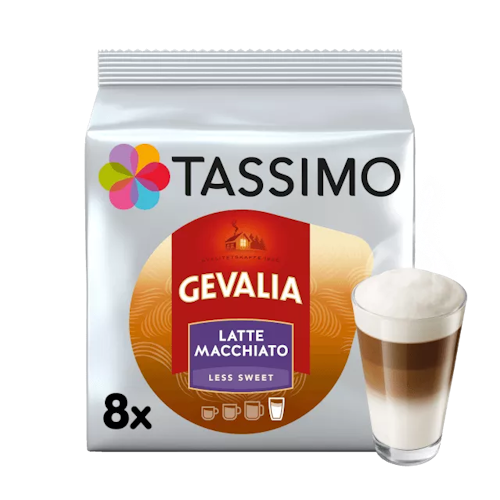 Gevalia Tassimo Latte Macchiato Less Sweet - 8 capsules