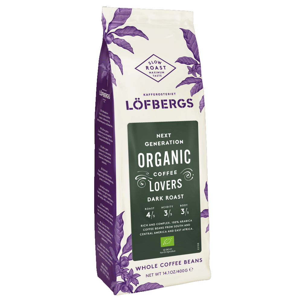 Löfbergs Next Generation Coffee Lovers Organic Dark Roast, whole beans - 400 grams