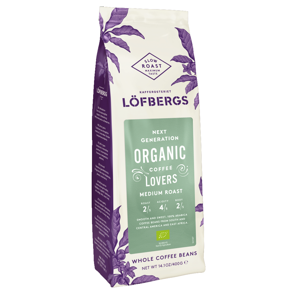 Löfbergs Next Generation Coffee Lovers Organic Medium Roast, whole beans - 400 grams