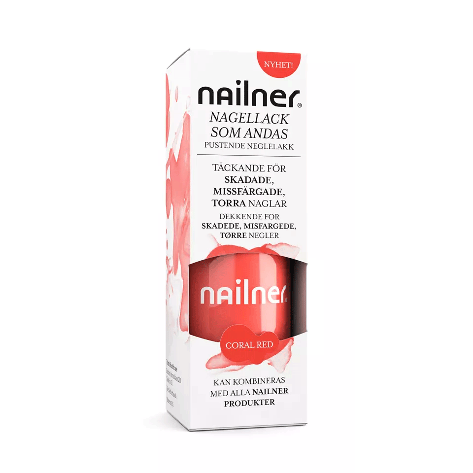 Nailner Breathable Nail Polish, Coral Red - 8 ml